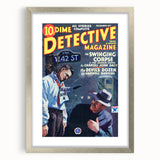 Dime Detective Magazine Cover Art – Retro Crime Scene Wall Decor