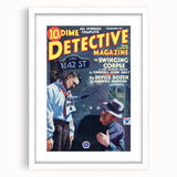 Dime Detective Magazine Cover Art – Retro Crime Scene Wall Decor