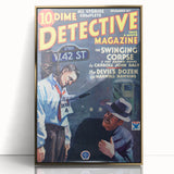 Dime Detective Magazine Cover Art – Retro Crime Scene Wall Decor