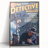 Dime Detective Magazine Cover Art – Retro Crime Scene Wall Decor