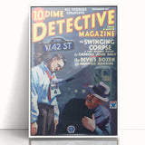 Dime Detective Magazine Cover Art – Retro Crime Scene Wall Decor