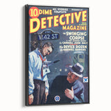 Dime Detective Magazine Cover Art – Retro Crime Scene Wall Decor