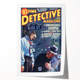 Dime Detective Magazine Cover Art – Retro Crime Scene Wall Decor