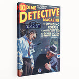 Dime Detective Magazine Cover Art – Retro Crime Scene Wall Decor