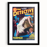 Dime Detective Magazine Cover Art – Retro Murder Mystery Wall Decor