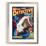 Dime Detective Magazine Cover Art – Retro Murder Mystery Wall Decor