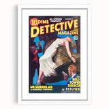 Dime Detective Magazine Cover Art – Retro Murder Mystery Wall Decor