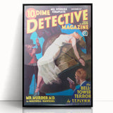 Dime Detective Magazine Cover Art – Retro Murder Mystery Wall Decor