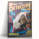 Dime Detective Magazine Cover Art – Retro Murder Mystery Wall Decor