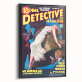 Dime Detective Magazine Cover Art – Retro Murder Mystery Wall Decor