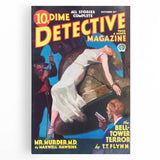 Dime Detective Magazine Cover Art – Retro Murder Mystery Wall Decor