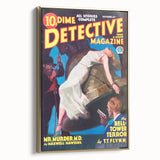 Dime Detective Magazine Cover Art – Retro Murder Mystery Wall Decor