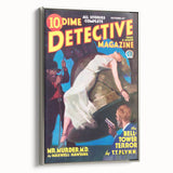 Dime Detective Magazine Cover Art – Retro Murder Mystery Wall Decor