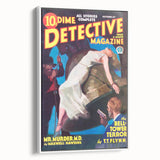 Dime Detective Magazine Cover Art – Retro Murder Mystery Wall Decor