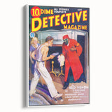 Dime Detective Magazine Cover Art – Retro Crime Mystery Wall Decor