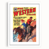 Vintage Magazine Cover Art - Dime Western Magazine Retro Print