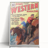 Vintage Magazine Cover Art - Dime Western Magazine Retro Print