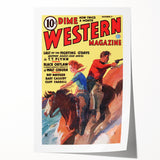 Vintage Magazine Cover Art - Dime Western Magazine Retro Print