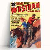 Vintage Magazine Cover Art - Dime Western Magazine Retro Print