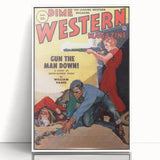 Vintage Magazine Cover Art - Dime Western Magazine Retro Print