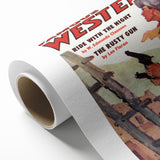 Vintage Magazine Cover Art - Retro Western Action Collectible Print