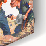 Vintage Magazine Cover Art - Retro Western Action Wall Print