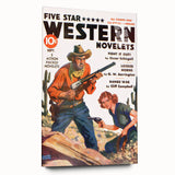 Vintage Magazine Cover Art - Retro Western Action Wall Print