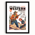 Vintage Magazine Cover Art - Retro Western Action Wall Print