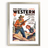 Vintage Magazine Cover Art - Retro Western Action Wall Print