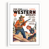 Vintage Magazine Cover Art - Retro Western Action Wall Print