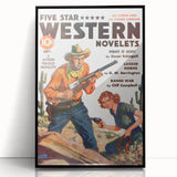 Vintage Magazine Cover Art - Retro Western Action Wall Print