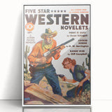 Vintage Magazine Cover Art - Retro Western Action Wall Print