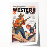 Vintage Magazine Cover Art - Retro Western Action Wall Print