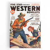 Vintage Magazine Cover Art - Retro Western Action Wall Print