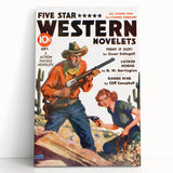 Vintage Magazine Cover Art - Retro Western Action Wall Print