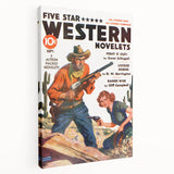 Vintage Magazine Cover Art - Retro Western Action Wall Print