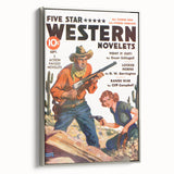 Vintage Magazine Cover Art - Retro Western Action Wall Print