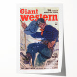 Vintage Magazine Cover Art - Classic Western Action Wall Print