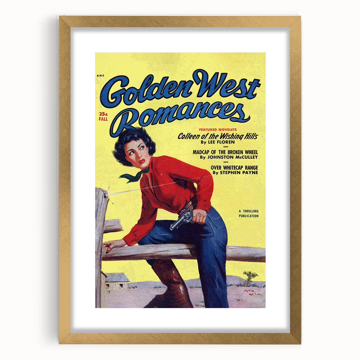 Vintage Magazine Cover Art - Western Romance Retro Wall Print
