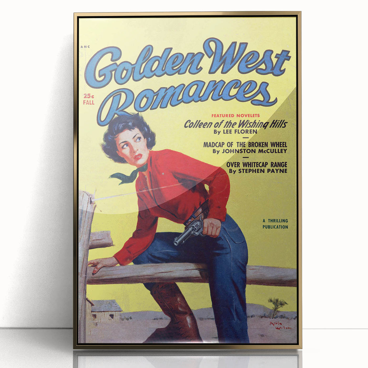 Vintage Magazine Cover Art - Western Romance Retro Wall Print