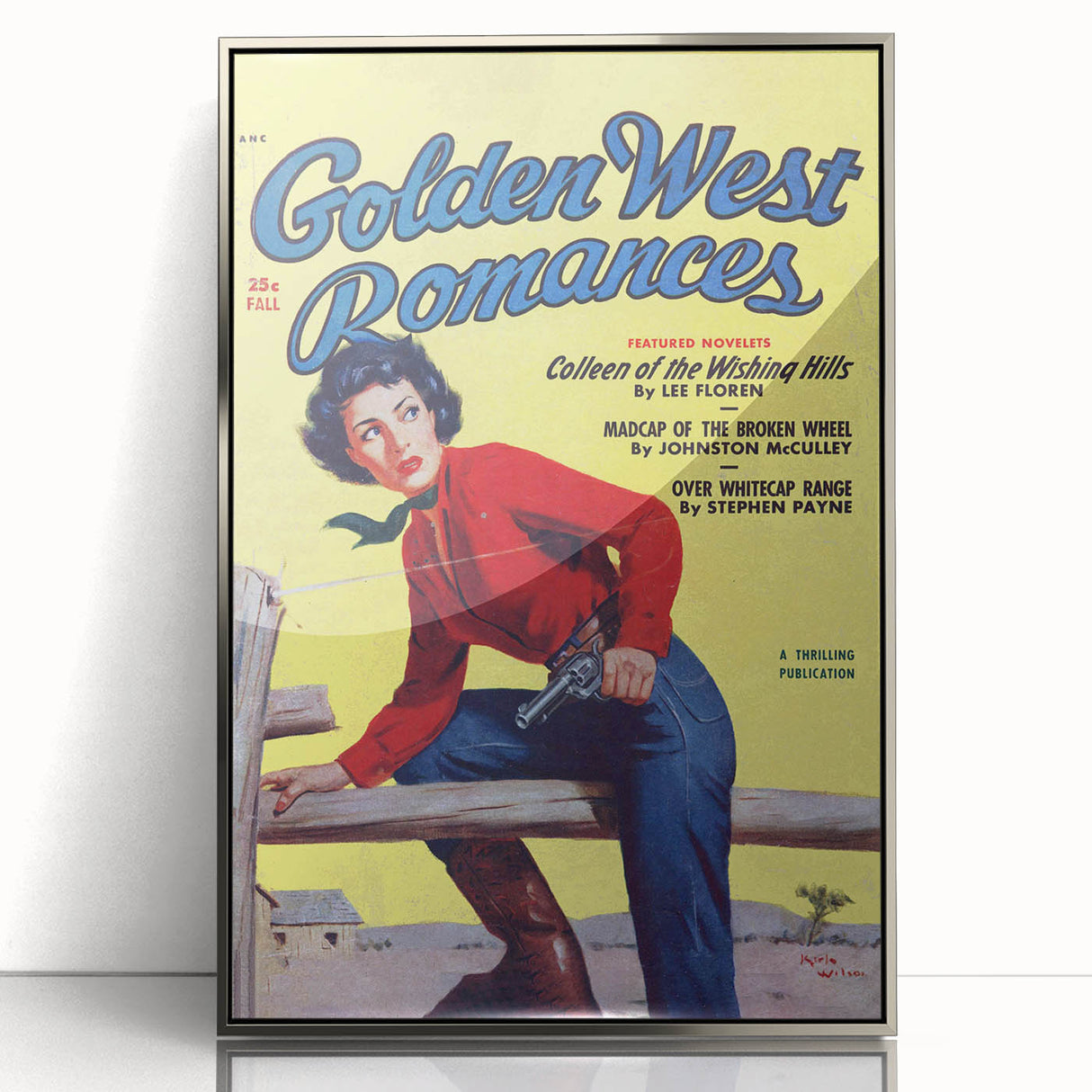 Vintage Magazine Cover Art - Western Romance Retro Wall Print