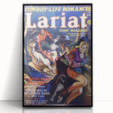 Vintage Magazine Cover Art - Western Romance Action Wall Print