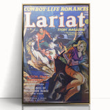 Vintage Magazine Cover Art - Western Romance Action Wall Print