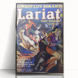 Vintage Magazine Cover Art - Western Romance Action Wall Print