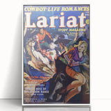 Vintage Magazine Cover Art - Western Romance Action Wall Print