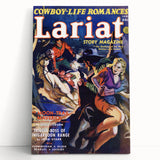 Vintage Magazine Cover Art - Western Romance Action Wall Print