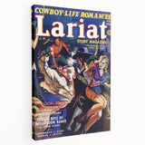 Vintage Magazine Cover Art - Western Romance Action Wall Print