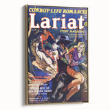Vintage Magazine Cover Art - Western Romance Action Wall Print