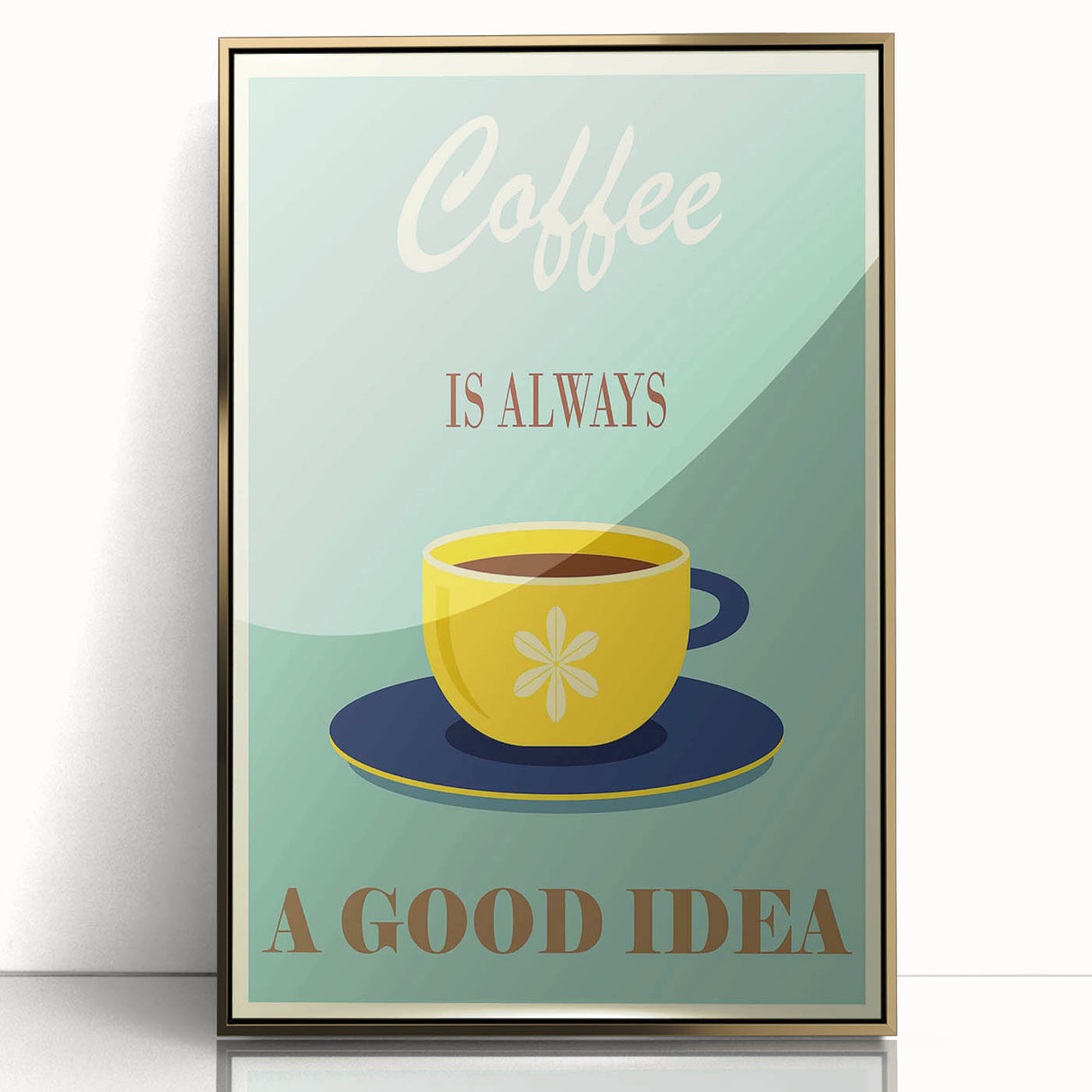 Vintage Motivational Poster - Coffee Is Always a Good Idea Retro Art