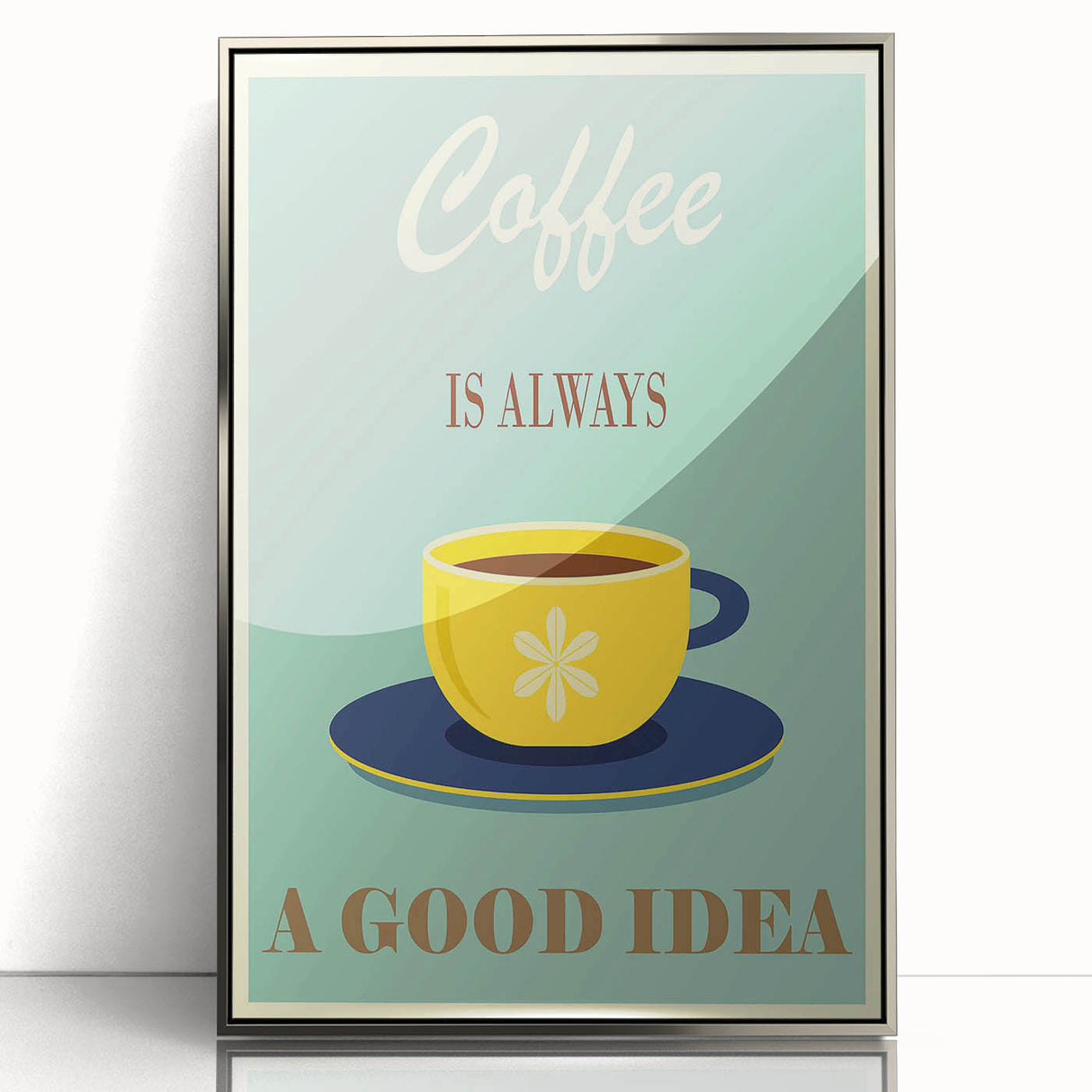 Vintage Motivational Poster - Coffee Is Always a Good Idea Retro Art